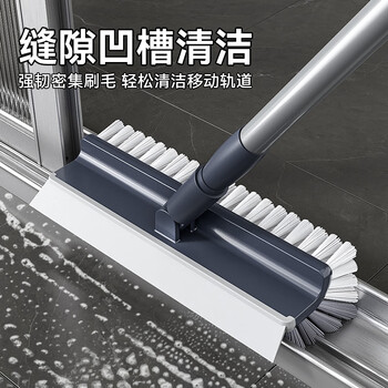锡洁地刷厕所刷卫生间缝隙刷长柄地板刷浴室瓷清洁刷硬毛刮水洗地刷子