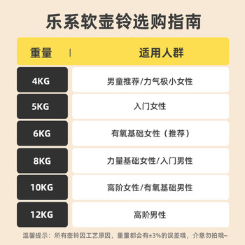 乐系（lexi）软壶铃女健身家用练臀软式壶铃运动力量训练提壶哑铃 6公斤粉色
