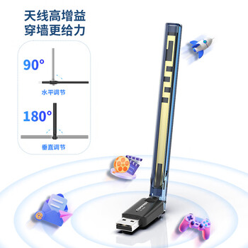 COMFAST WiFi6免驱动USB无线网卡台式机笔记本电脑外置无线WiFi接收器 高增益天线AX300 CF-940F