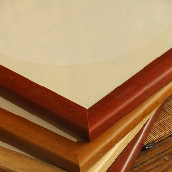 一海堂 文化宣纸相框 文房四宝国画书法纸镜片硬卡圆形镜片纸的配套 实木红色 25*27送卡纸10张/包