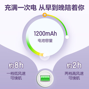 得力迷你手持小风扇充电小型大风力电风扇户外露营办公室宿舍桌面专用台式轻音电扇带挂绳 白