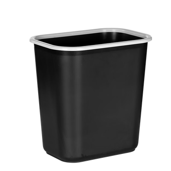 得力（deli）285mm(11.5L)黑色压圈方形纸篓 办公居家垃圾桶PG307