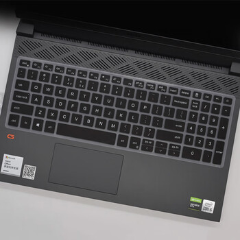 嘉速适用戴尔游匣G15灵越5530/20黑胶键盘膜+防蓝光钢化膜15.6英寸钢化玻璃屏幕保护贴膜套装