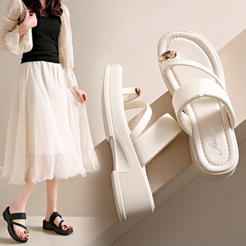 热风奢拼凉鞋女质套趾凉鞋女生厚底仙女风潮鞋夏季松糕凉拖鞋外穿网红