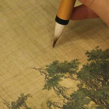 一海堂 文化宣纸文房四宝中国风古风书法创作参展正面不洇背面不透 微喷古画宣纸-百骏图 34*138cm 5张/包