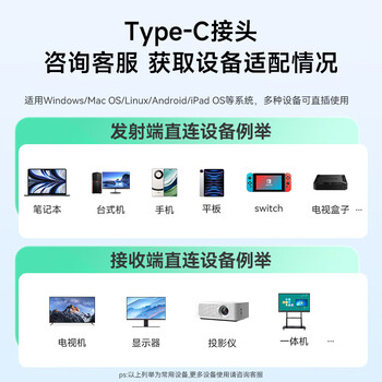 绿巨能（llano）HDMI无线投屏器 企业级4K高清办公会议家用Type-C同屏器 适用笔记本台式机电视显示器点对点传输器