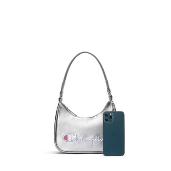 Champion冠军腋下包单肩包牛角包女春夏新款小肩包斜挎包 银色 均码