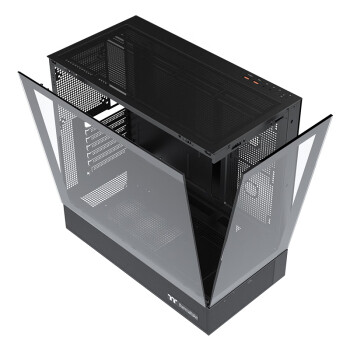 Thermaltake（Tt）钢影 透S 海景房机箱 电脑主机 黑色（ATX主板/支持360水冷/270°全景/9风扇位/4090显卡）