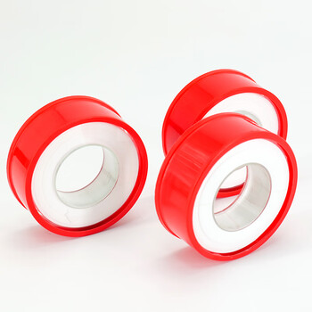 海斯迪克 HKLY-106 生料带 包装密封生胶带 20米 红色20卷