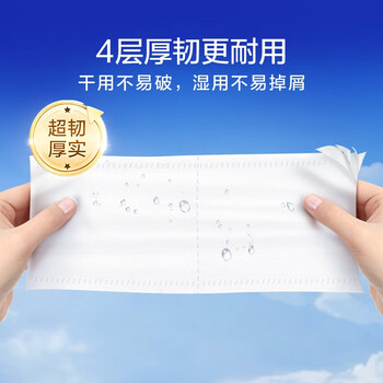 维达（Vinda）有芯卷纸 蓝色经典4层200克*10卷 厚韧大分量 卫生纸厕纸 4提