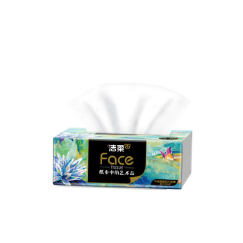 洁柔抽纸艺术油画Face纸巾抽纸80抽4包*2提可湿水手提装BR128-04