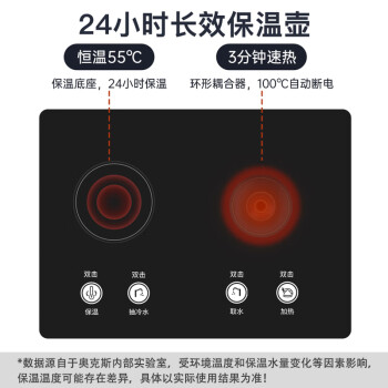 奥克斯（AUX）茶吧机 家用长效保温智能遥控立式款 多功能调温数显大屏下置水桶茶吧机 冷热款YCB-0.75-57