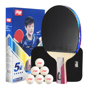 红双喜 五星直拍对拍（京仓速发+6球+拍套）乒乓球拍H5006直拍双拍