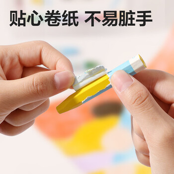 得力（deli）12色哼哼大王六角杆油画棒蜡笔易上色炫彩棒彩笔儿童幼儿学生画画绘画HM856-12