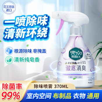 花王（KAO）除味喷雾370ml 室内空间卧室除臭除菌防霉去味喷雾空气清新剂
