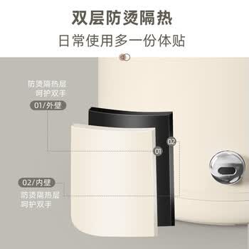 小熊电水壶烧水壶热水壶电热水壶1.5L大容量316不锈钢内胆保温壶 ZDH-C15C1 象牙白316不锈钢ZDH-C15V7