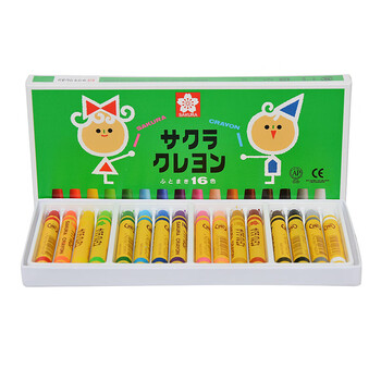 樱花（SAKURA）儿童绘画软蜡笔16色套装儿童彩色绘画涂鸦绘画蜡笔LY16R美术写生美育工具
