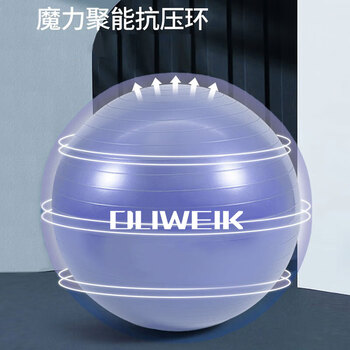 杜威克瑜伽球加厚防滑弹力成人健身球专业平衡核心训练 蓝色55cm