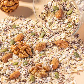 觅珍奇亚籽坚果燕麦片无糖食品糖尿病人主食专用食品老年人早餐1000g