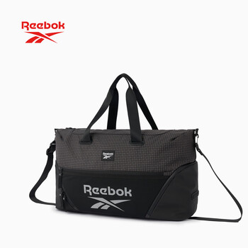 锐步防泼水大容量健身运动包可拆卸肩带多场景通勤旅行包 黑色