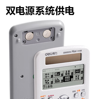 得力（deli）(deli)JD991CN双电源科学函数计算器 高中/大学教程考研奥数物理竞赛会计考试使用 白