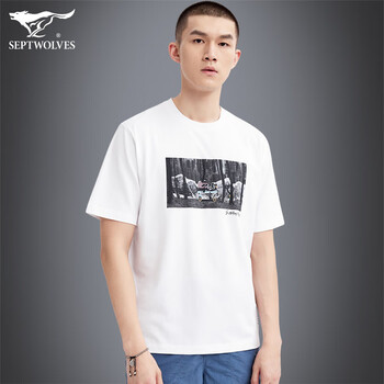 七匹狼(septwolves)2024款短袖t恤男季新款休闲有型男款上衣男士透气