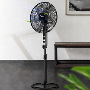 Midea美的电风扇 家用落地扇 16吋5叶风扇 摇头定时升降 强风轻音台式风扇 FS40-15F1