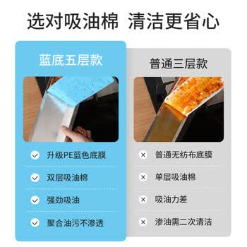 美丽雅油烟机吸油纸棉条90cm*10cm*20条加厚装油槽通用升级覆膜防油垫纸