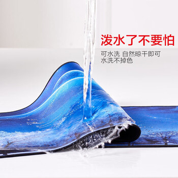 聚盈丰 鼠标垫大号办公桌垫异形卡通鼠标垫电脑键盘垫办公游戏锁边大号鼠标垫800*400*3MM异形开心猫