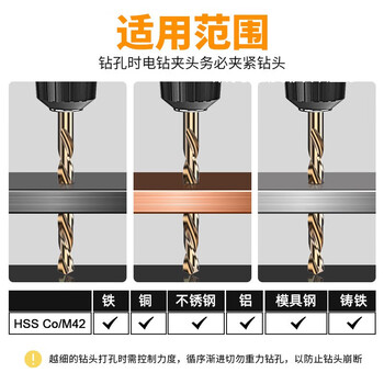 沪豪（HUHAO）M43含钴超硬麻花钻头套装金属打孔合金不锈钢专用手电钻钻头2.2mm
