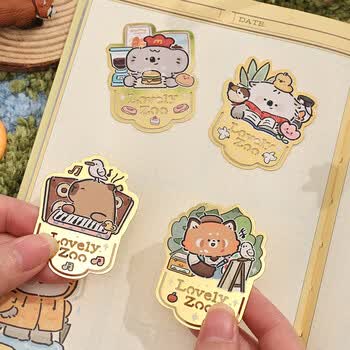 少年伴书签纪念实用考试毕业礼物高级轻奢女生实用伴手礼生日手账金属装饰阅读夹卡皮巴拉1个装FD81736