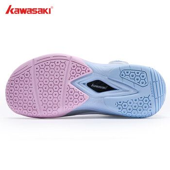 川崎（KAWASAKI）儿童羽毛球鞋穿越2.0耐磨男女童同款运动鞋B4412 白蓝 37