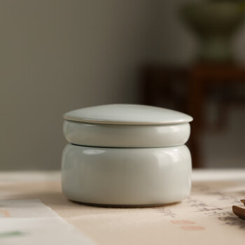 漢墨 汝窑防干墨碟套装 陶瓷防蒸发墨池书法专用砚台带盖2件套 文房四宝学生用高颜值笔洗