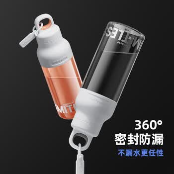 waka waka运动水杯男士直饮用水壶Tritan夏季健身户外单手开盖 650mL幻影黑