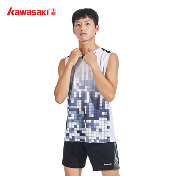 川崎(KAWASAKI)羽毛球服春夏男款训练服速干透气无袖T恤运动背心K1007 白色 M 川崎(KAWASAKI)羽毛球服春夏男款训练服速干透气无袖T恤运动背心K1007 白色 M