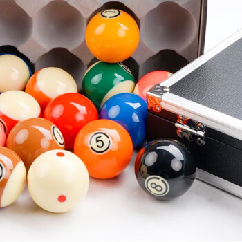 英辉（INVUI）台球子黑金刚水晶球黑8花式标准中式16彩台球用品桌球 8A57.2mm