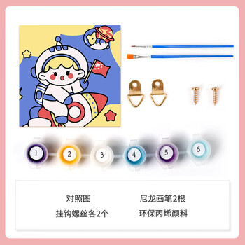 凯伦猫 数字油画diy卡通画挂画手绘画像生日创意品油彩画客厅装饰画春节新年美育工具