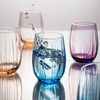 帕莎帕琦（Pasabahce）进口玻璃杯无铅水杯饮料啤酒杯380毫升1只420405粉色