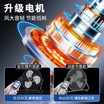 钻石牌工业风扇趴地扇台式趴地电风扇强力商用台地扇大功率趴地风扇工厂坐地扇大风力EF-40L