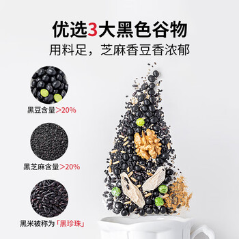 方家铺子 黑芝麻核桃粉500g/罐 五黑五谷杂粮代餐粉粗粮