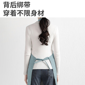 美丽新防水防油围裙厨房男女通用家务清洁罩衣奶茶厨师工作服阳离子围裙