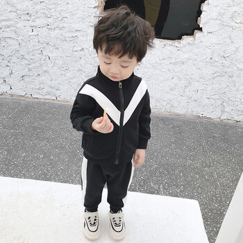 男小童运动套装2019春装新款宝宝帅气休闲两件套婴幼儿上衣裤子潮fss