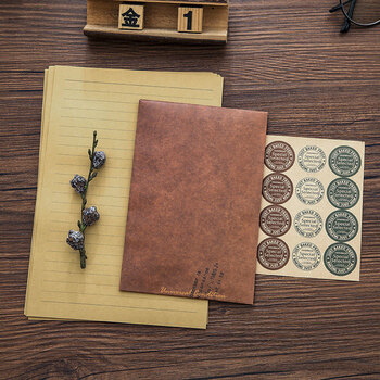 狮洛德 中国风A5信纸套装情书复古牛皮纸日式浪漫套装5信封16信纸