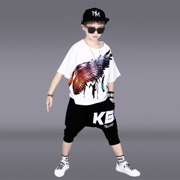 擎嵘装儿童架子鼓表演服装儿童演出服嘻哈街舞套装男童潮装走秀服哈伦