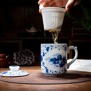 青花玲珑杯价格报价行情- 京东