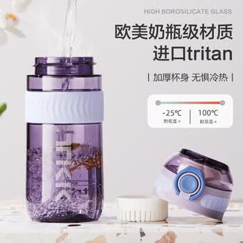 cica儿童水杯男女塑料杯耐高温tritan学生上学专用运动直饮壶子刻度夏