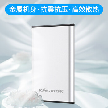 黑甲虫 (KINGIDISK) 1TB USB3.0 移动硬盘 SLIM系列 2.5英寸 珍珠银 9.5mm金属纤薄 抗震抗压 SLIM100