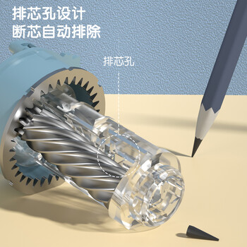 得力（deli）电动削笔机 双电源卷笔刀削笔器按压半自动排断芯转笔刀削笔刀 儿童学生文具考试生日开学礼物蓝色