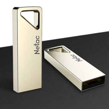 Netac朗科U盘 USB2.0 全金属闪存盘加密优盘 U326-32G 珍珠镍色