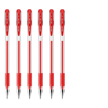deli得力 6600ES 0.5mm经典办公子弹头中性笔 水笔签字笔红色24支/2盒装